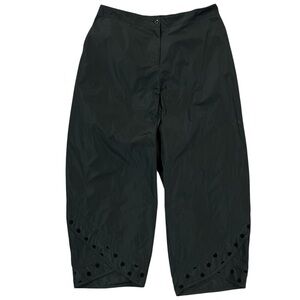 Sun Kim Black Wide Leg Polka Dot Accent Pants Size Large